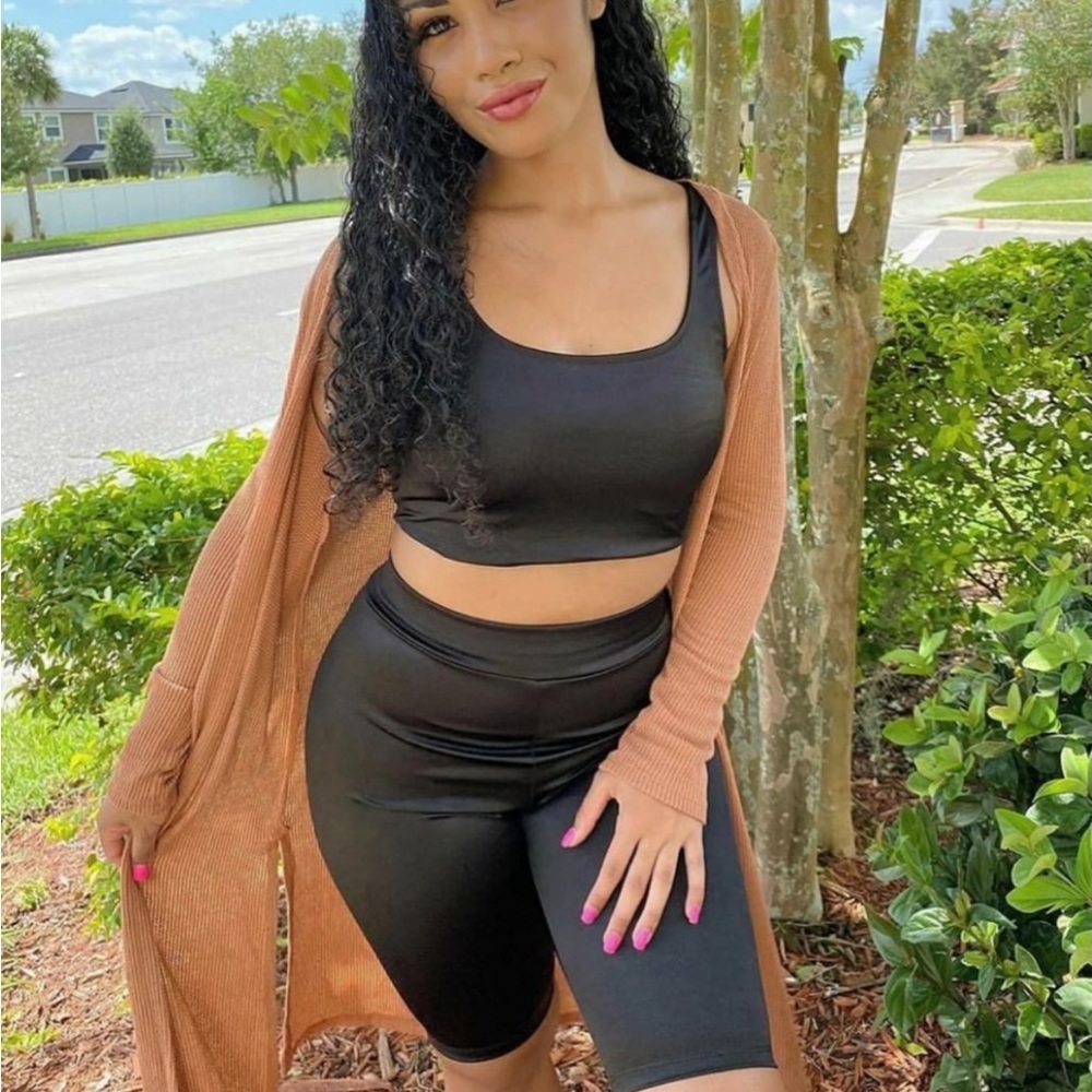 Black shorts biker set